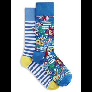 Big & Tall Polo Ralph Lauren 2-pk Scenic Stripe Socks - Multi King Size